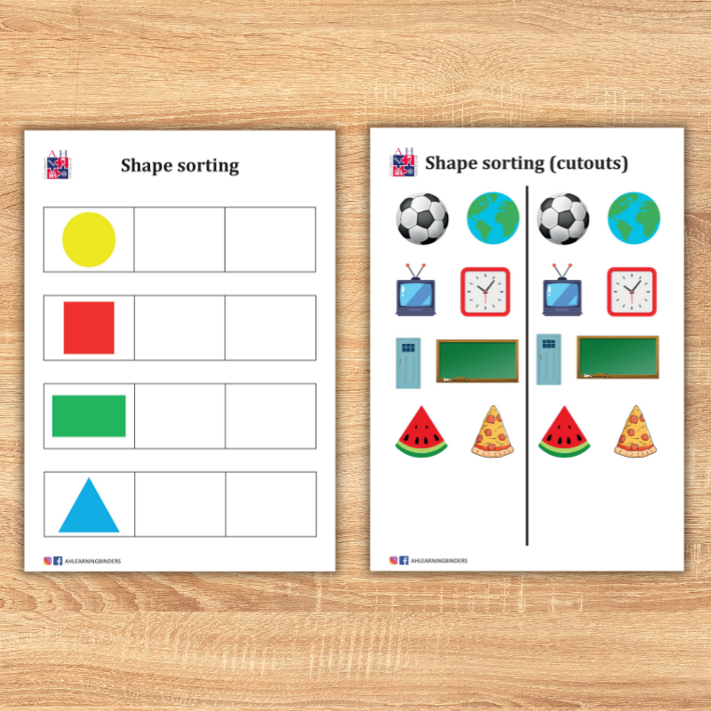 Shape sorting - AH Learning Binders