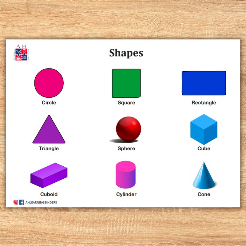 Common 2D & 3D shapes - AH Learning Binders